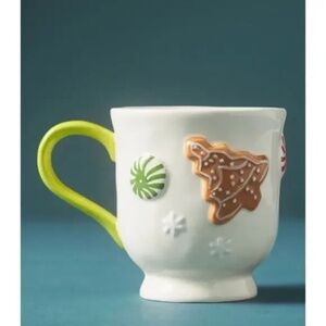 NWT Anthropologie Holifaye Stoneware Mug Christmas